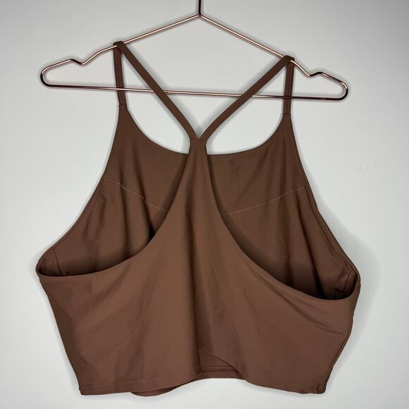 Old Navy Womens Tank Top XXL Brown Powersoft Cropped Built In Bra Light Support - Picture 6 of 7